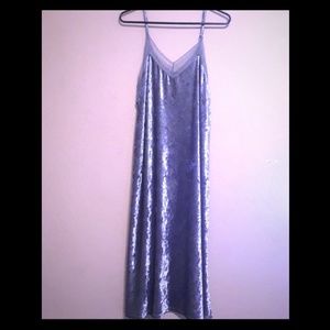 Silver slip dress
